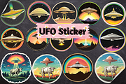 UFO Sticker, an Object Illustration by Digital Xpress (Thumbnail 1 of 3)