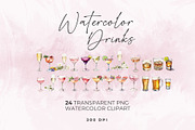 Cocktail & Drinks Watercolor Clipart, a Decorative Illustration by Honey Island Studio (Thumbnail 2 of 4)