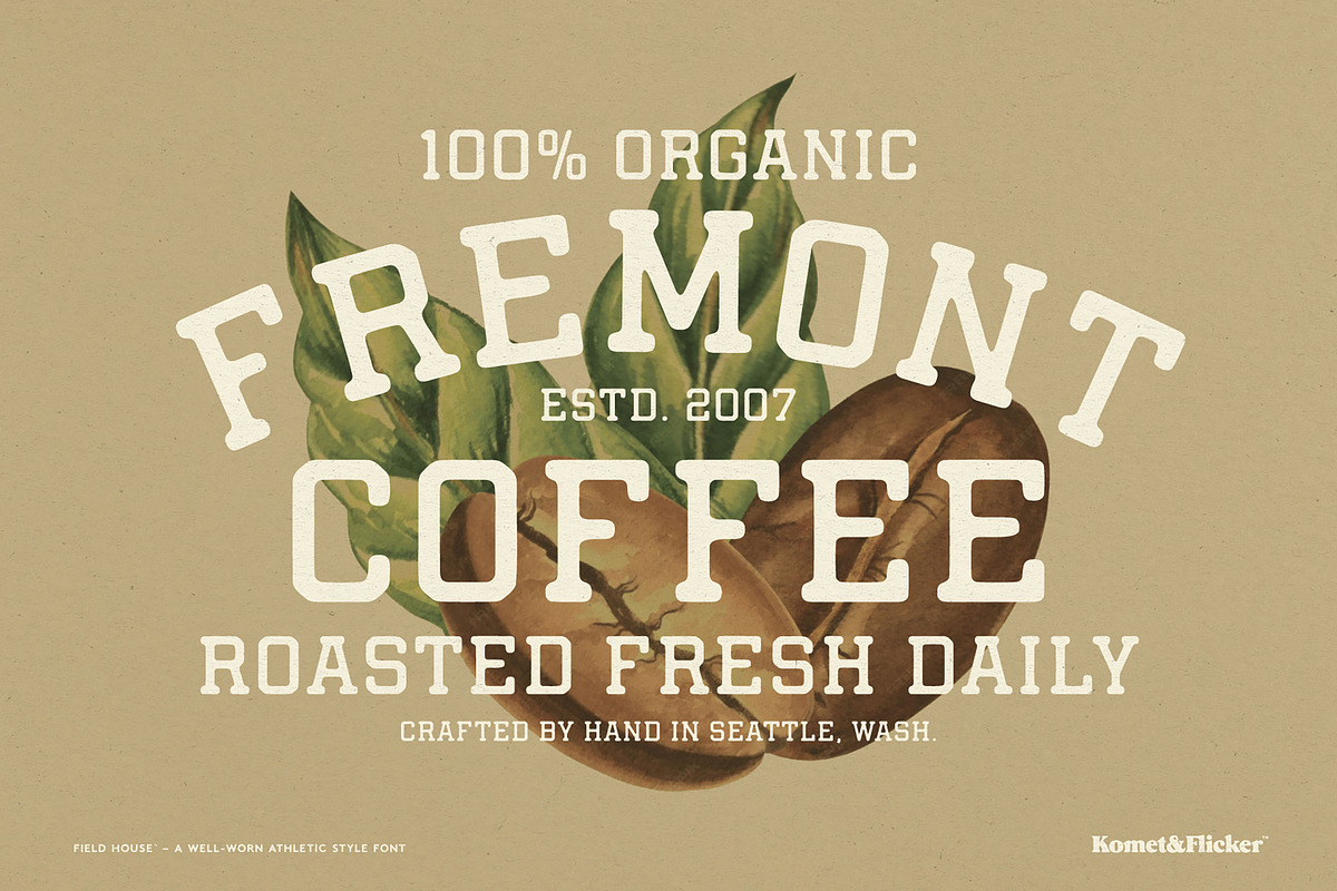 Field House - A Rustic Athletic Font, a Slab Serif Font by Komet & Flicker (Photo 10 of 14)
