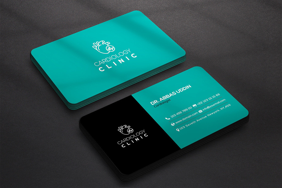 Cardiology Business card & 3 Mock-up, a Business Card Template by Smashing_Studio (Photo 4 of 10)