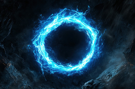 Glowing blue energy ring illuminates, a Photo by Iftikhar Alam