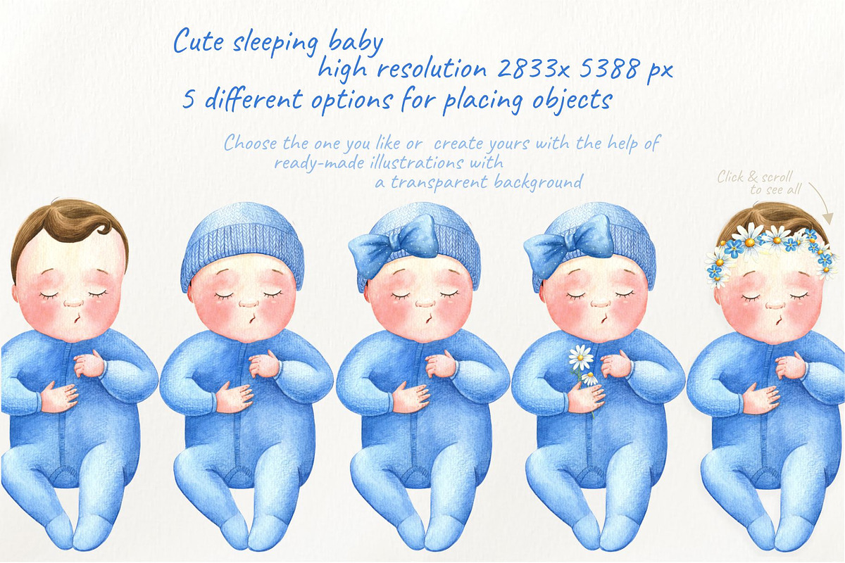 Newborn watercolor set, a Technology Illustration by Lososenok (Photo 2 of 11)