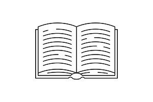 Illustrations of open book., an Outline Icon by incomible