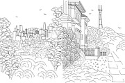 San Francisco - Hand Drawn Line Art, an Illustration by Franzi draws (Thumbnail 2 of 6)