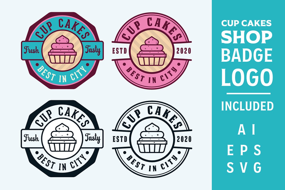 Cupcakes Vintage Logo, Badge Design., a Branding & Logo Template by Billah Hub (Photo 1 of 3)