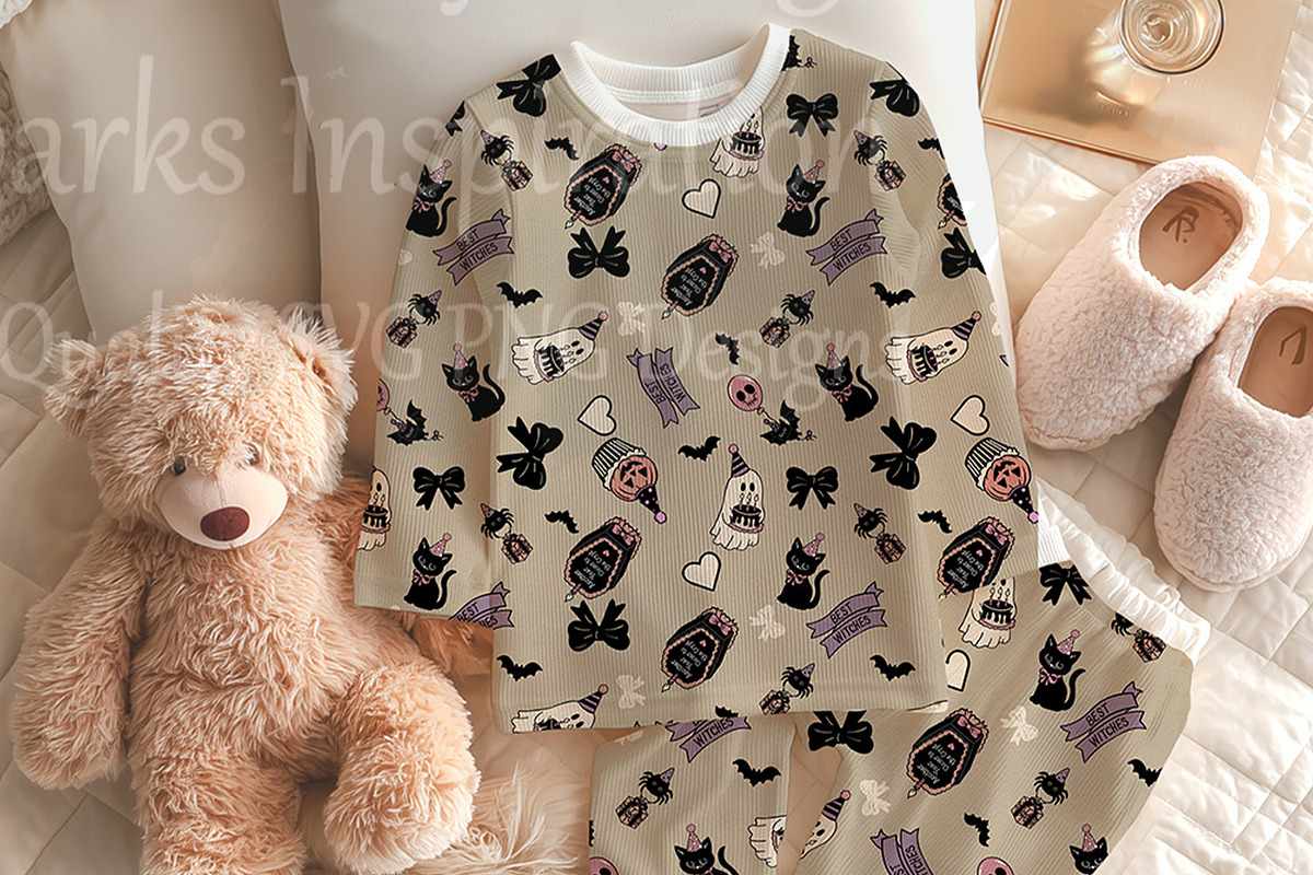 Spooky Birthday Seamless Pattern, a Seasonal Illustration by Willow Paige Farms (Photo 3 of 3)