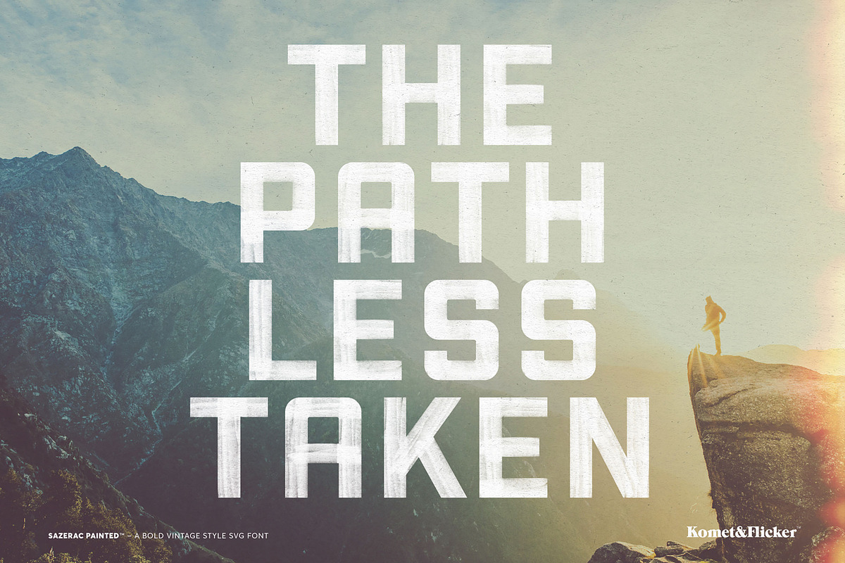 SAZERAC Painted – A Bold SVG Font, a Sans Serif Font by Komet & Flicker (Photo 3 of 15)