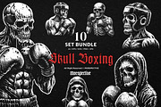 10 Bundle Dark Art Boxing Skull, an Illustration by Morspective (Thumbnail 1 of 7)