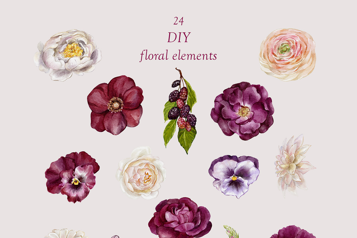 Mulberry Night Lace & Florals, a Seasonal Illustration by Catch the Dream Art (Photo 11 of 14)