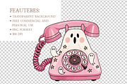 Retro Groovy Ghost Clipart, a Decorative Illustration by MockupWizard (Thumbnail 3 of 4)