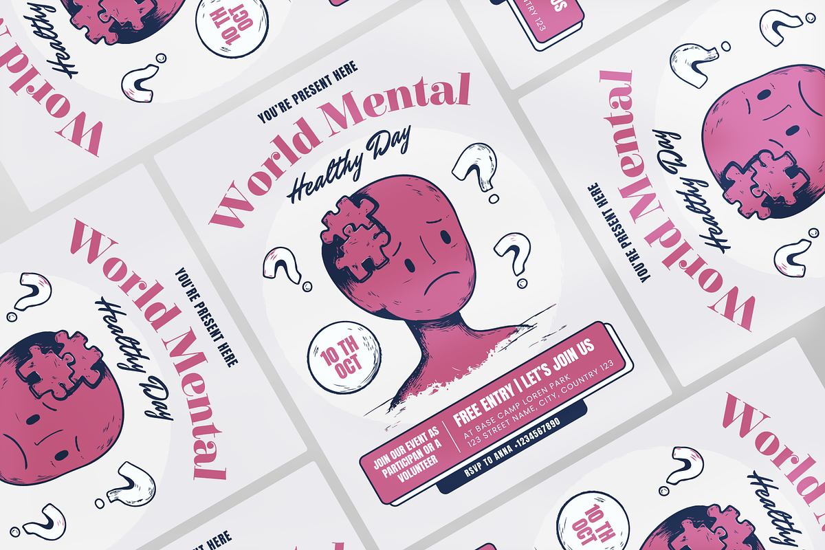 World Mental Healthy Day Flyer, a Flyer Template by Annora Studio (Photo 3 of 5)