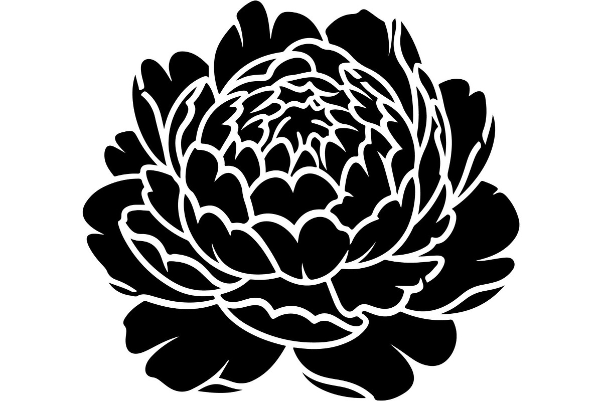 Peony Flower Silhouette, an Object Graphic by Designer_Momina (Photo 18 of 18)