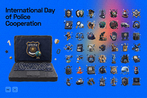 3D International Police Cooperation, an Object Graphic by Pengedar Seni