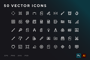 Graphic designer icons, an Outline Icon by Wencory