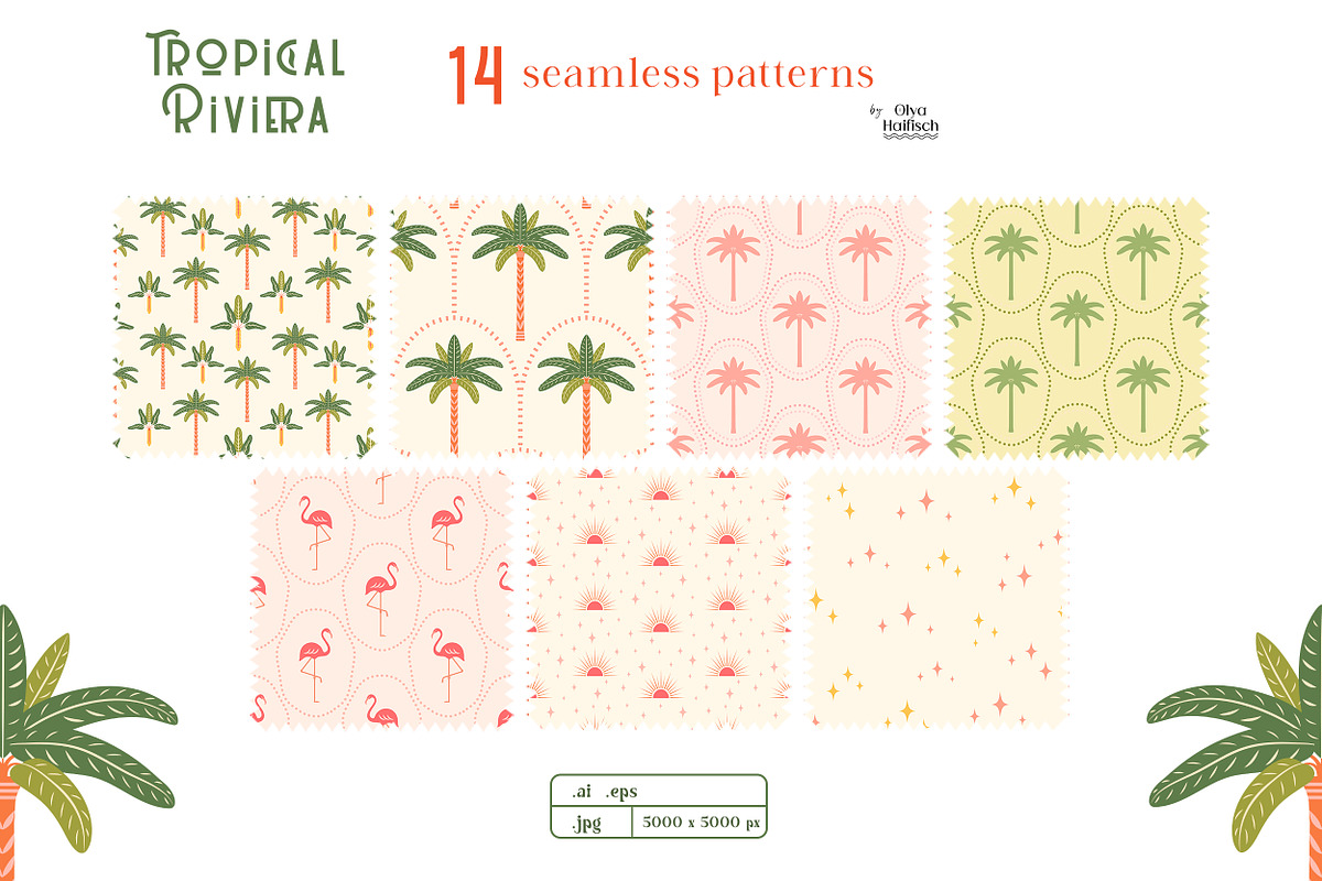 Tropical Riviera Patterns & Graphics, a Pattern Graphic by Olya Haifisch (Photo 4 of 13)