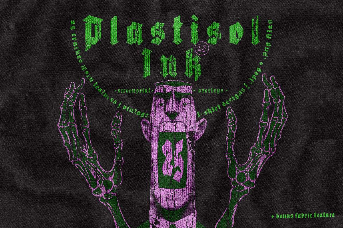 25 Plastisol Ink Texture Overlays, a Texture Graphic by smishura (Photo 1 of 6)