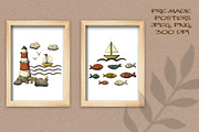 Ocean Underwater and Shore Clipart, an Illustration by LukaJreym (Thumbnail 5 of 10)