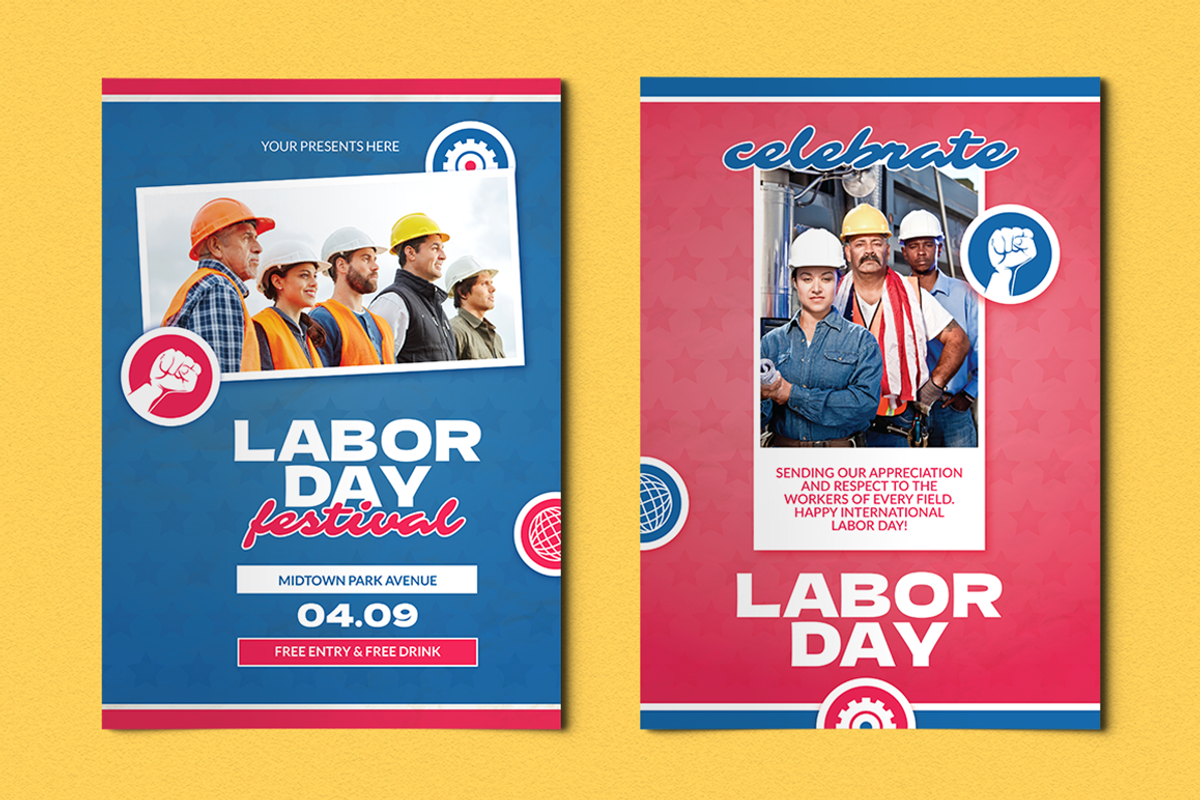 International Labor Day Flyer Canva, a Flyer Template by Attype (Photo 6 of 6)