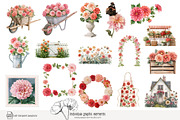 100 watercolour dahlia clip art, a Seasonal Illustration by Poppy Lane Studio (Thumbnail 7 of 12)