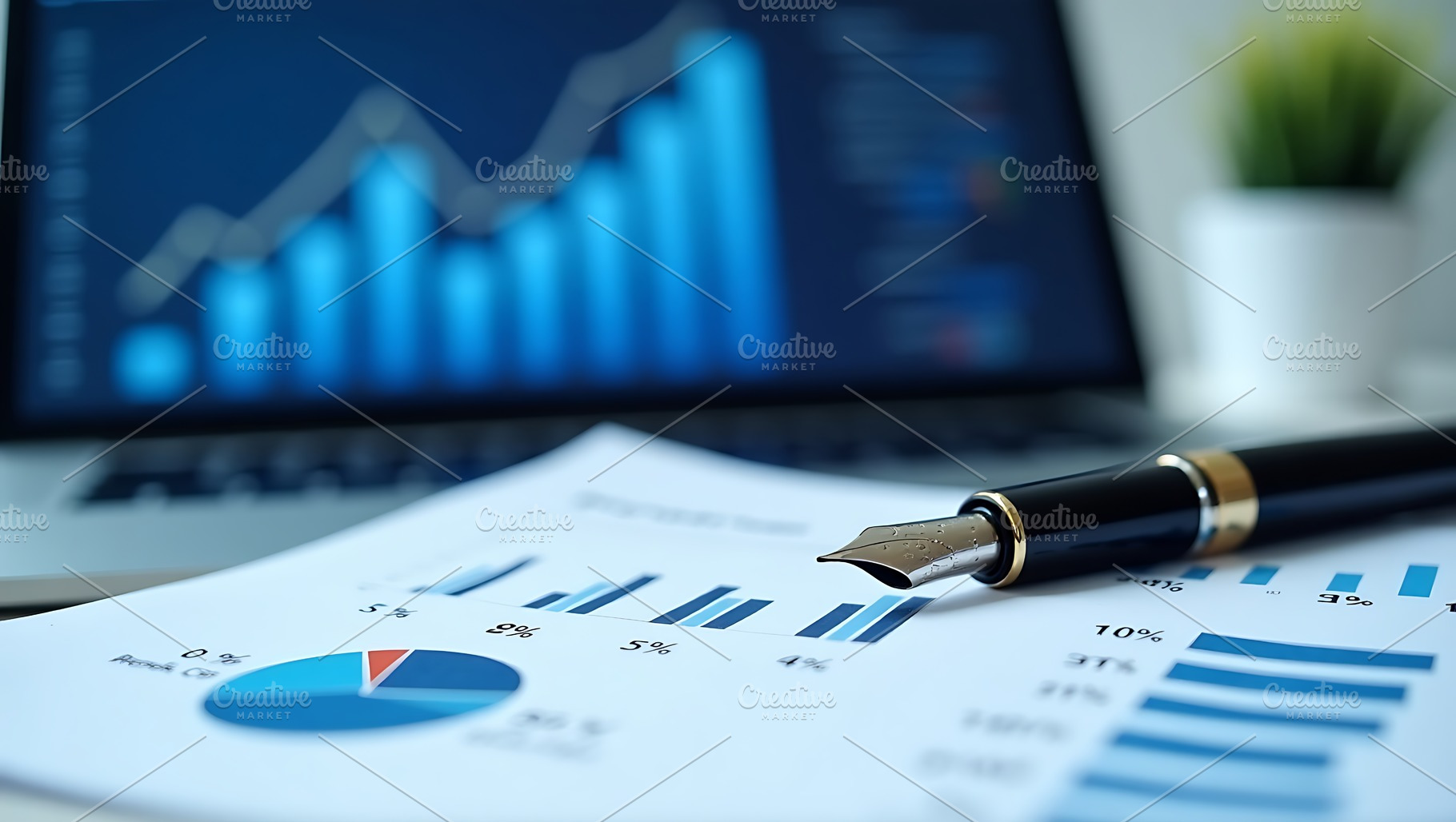 Analyzing financial data charts, a Business Photo by Artonix