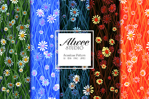 Seamless Daisy Meadow Pattern