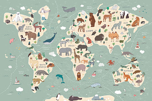 Animals World Map2