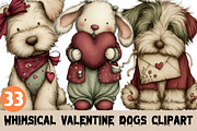 Whimsical Valentine Dogs Clipart, a Graphic by CitraGraphics (Thumbnail 1 of 4)