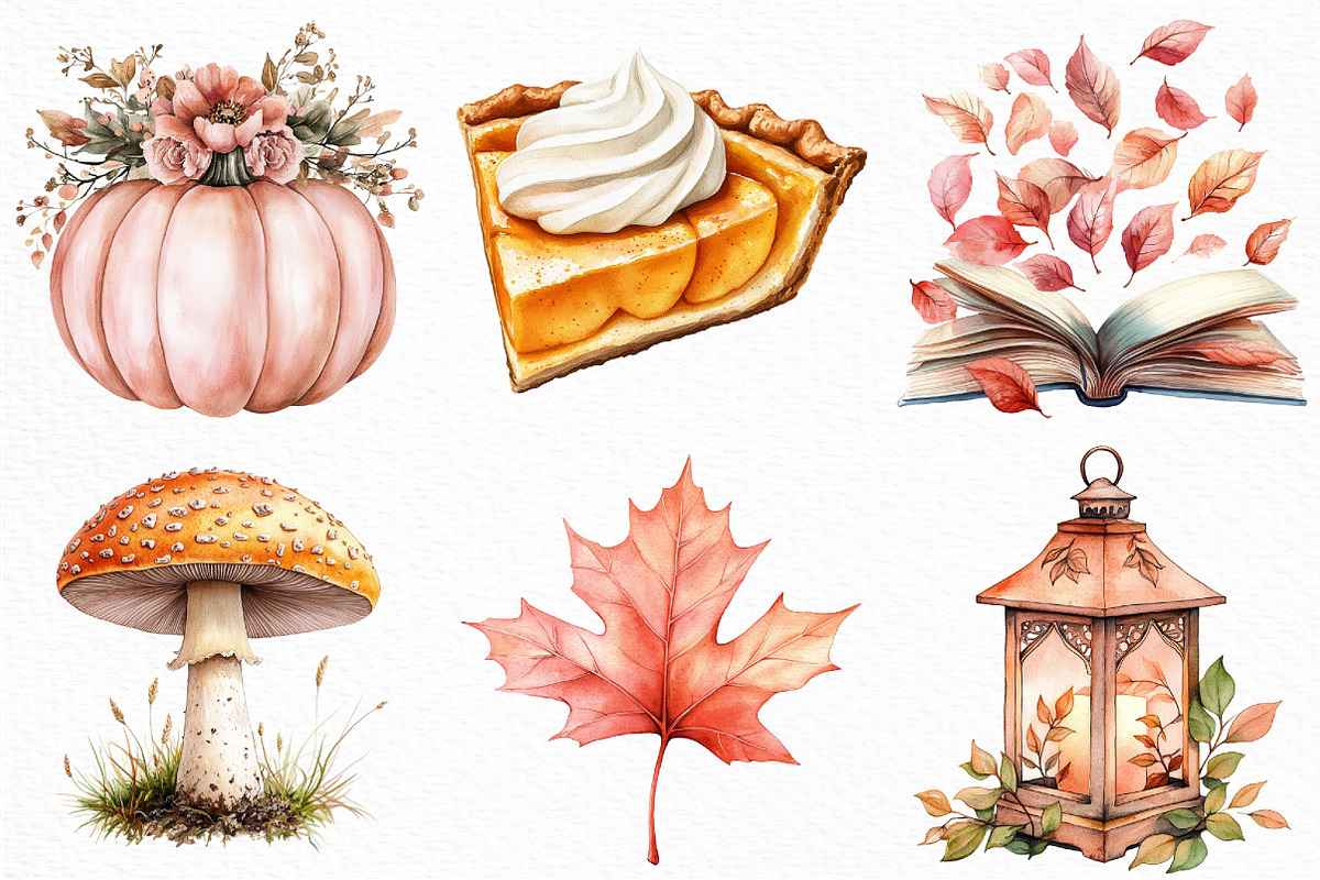 Peach Colored Autumn Clipart, an Illustration by Craft Nest (Photo 2 of 6)