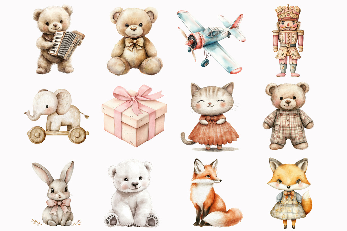 Vintage Toys Clipart, an Illustration by Design Market (Photo 2 of 5)