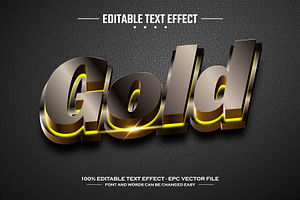 Gold 3D editable text effect, a Layer Style Add-On by nicemorning