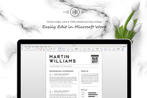 Clean Resume / CV Template With Word