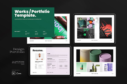 Works / Design Portfolio Template, a Brochure Template by ArtisanaAura
