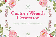 Custom Wreath Generator 2 + Flowers, an Illustration by emine (Thumbnail 1 of 5)