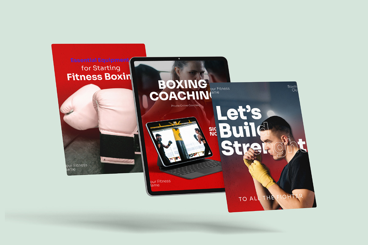 Boxing Social Media Kit Template, a Social Media Template by SecondBrain Store (Photo 7 of 10)