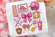Floral Softball Bow Png, Game Day, an Illustration by CreationArt (Thumbnail 5 of 9)