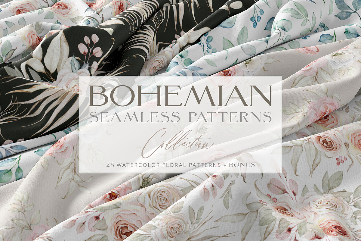 Bohemian Seamless Patterns Set, a Pattern Graphic by Eva Katerina (Photo 1 of 12)