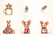Christmas Mouse Clipart, an Illustration by CrexoraLab (Thumbnail 4 of 5)