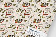 SARDINES & MARTINI Seamless Pattern, a Pattern Graphic by AYAKA Studio Co. (Thumbnail 2 of 10)