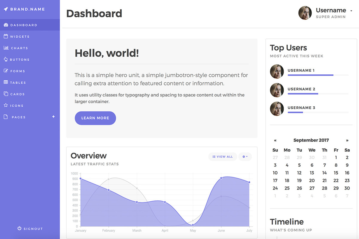 Bootstrap 4 Admin Dashboard Template, a Bootstrap Template by Medialoot (Photo 2 of 10)