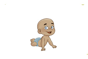 An Endearing Happy Crawling Baby