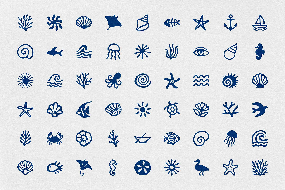 Sea Shapes — 54 Vector Elements, an Object Graphic by Design Squad (Photo 3 of 5)