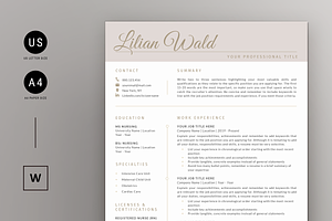 Nurse Resume & Cover Letter - Word, a Resume Template by Resume Bureau