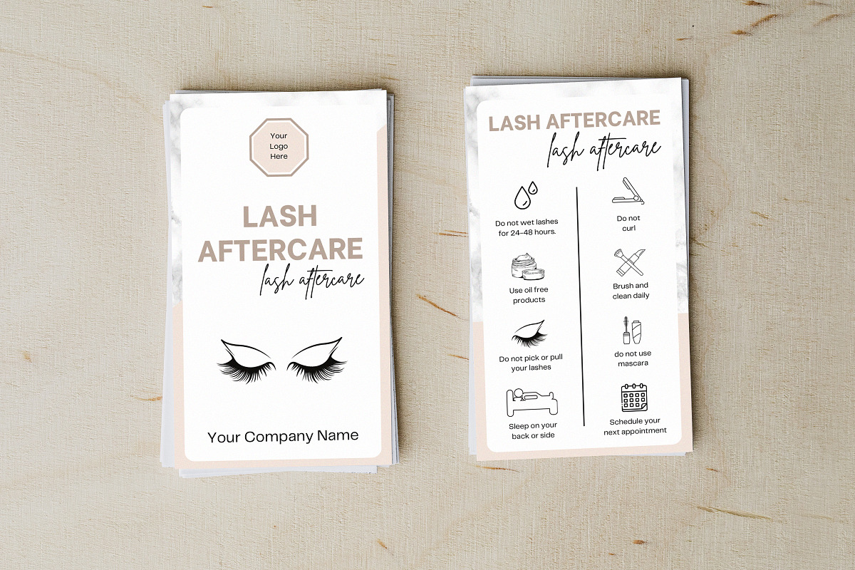 Lash Extensions Care Card Template, a Design Template by Snapybiz (Photo 4 of 10)