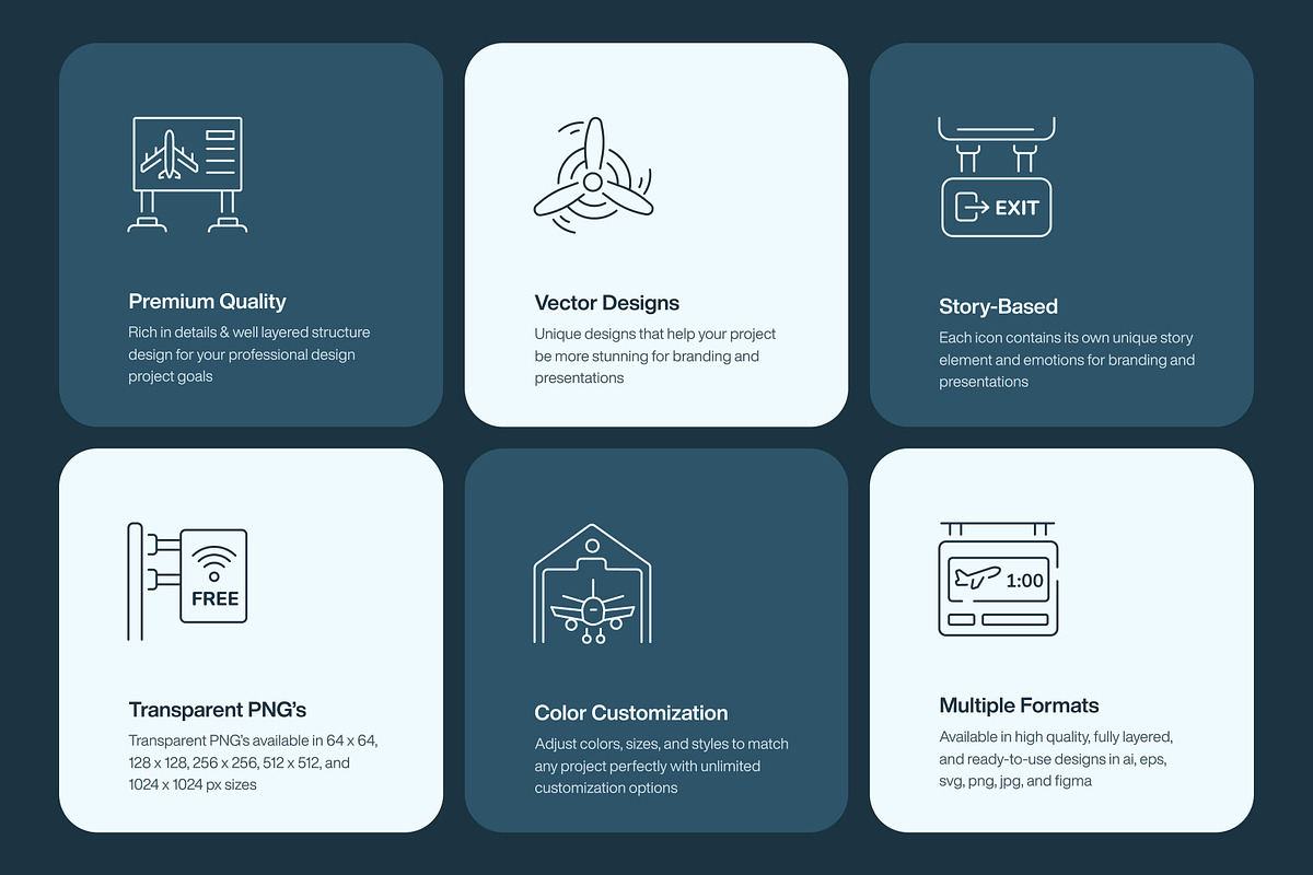 Airport Icon Art Set, an Outline Icon by Prosymbols (Photo 2 of 7)