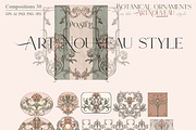 Botanical ornaments Art Nouveau, a Pattern Graphic by Collection by VY (Thumbnail 6 of 9)