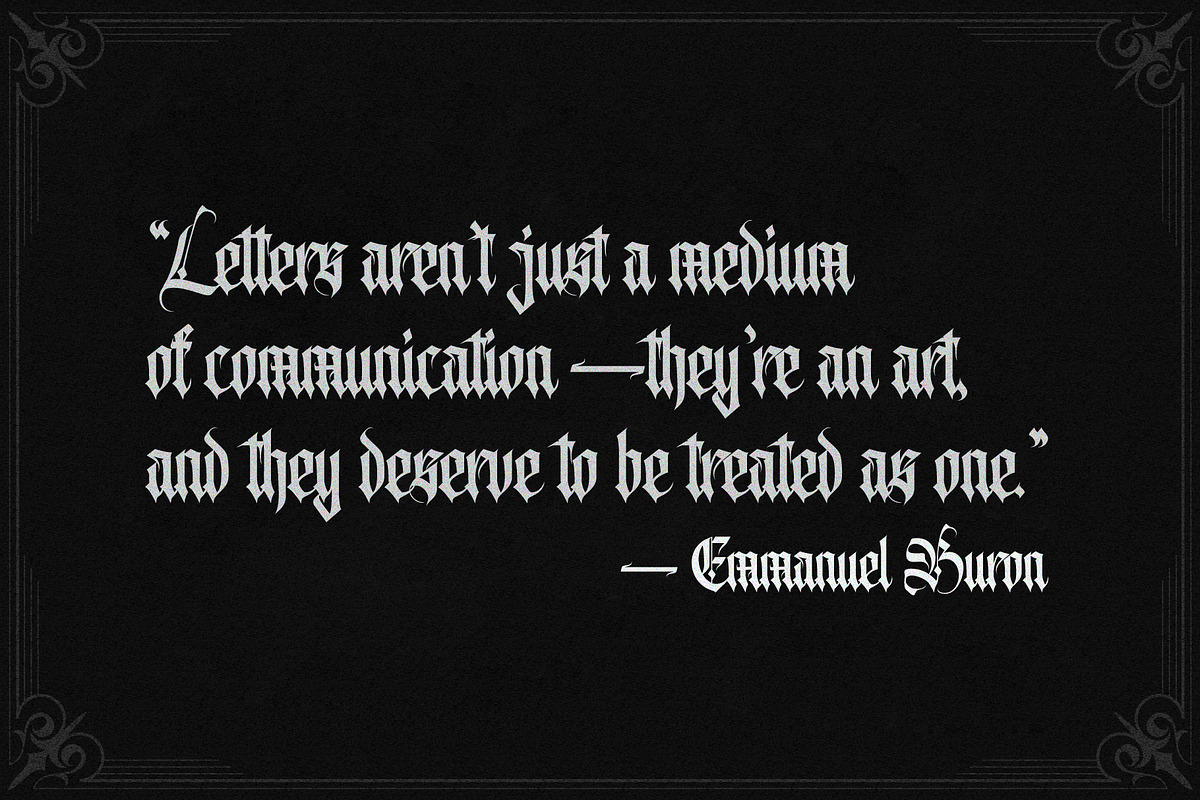 Avertequestra, a Blackletter Font by Emmanuel Buron (Photo 9 of 12)