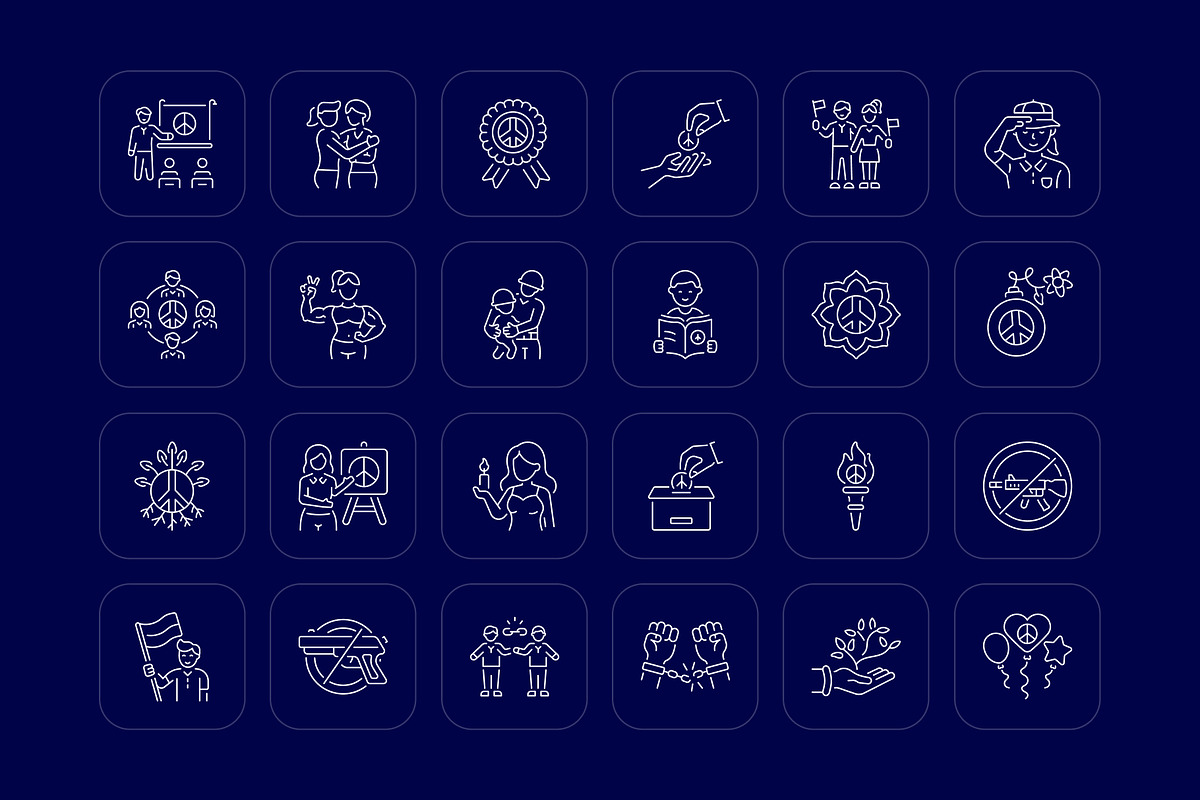 Peace Icon Collection, an Outline Icon by Prosymbols (Photo 6 of 7)