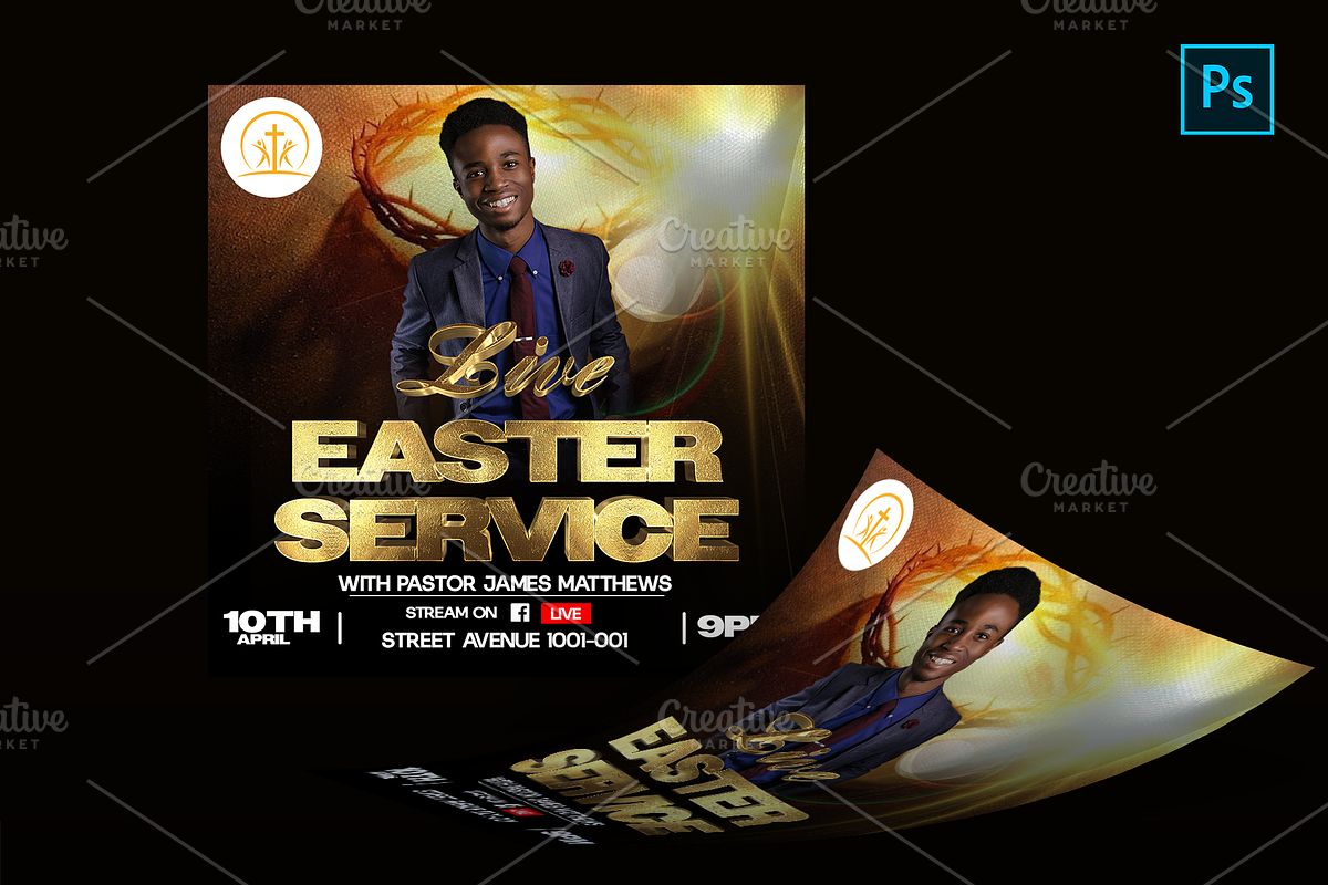 Easter Service Flyer, a Social Media Template by Transly Graphics