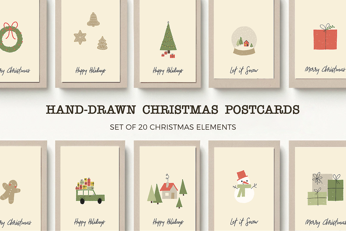 Festive Hand-Drawn Christmas Set, an Object Illustration by just a line (Photo 1 of 6)