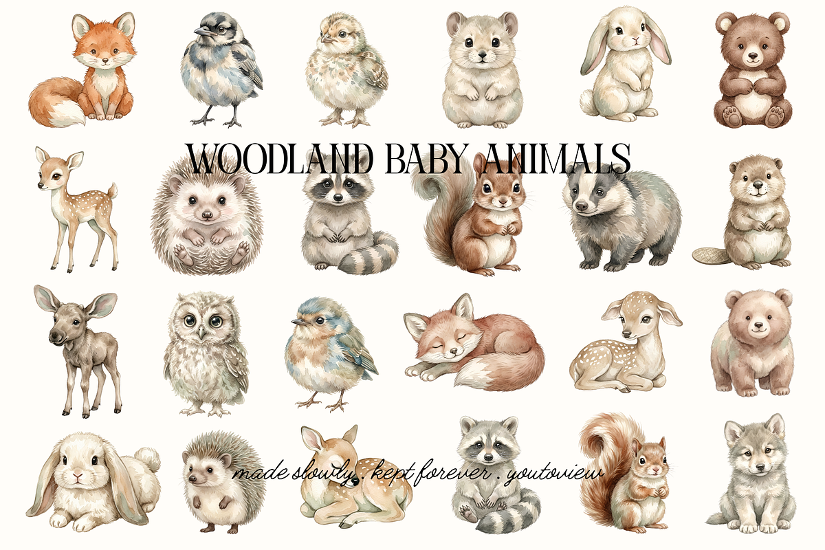Woodland Baby Animals Illustrations, an Animal Illustration by youtoview (Photo 4 of 15)